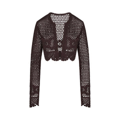 CROCHET COVER-UPS CROPPED CARDIGAN | PHOENIX FLAT ON A WHITE BACKGROUND | FLT