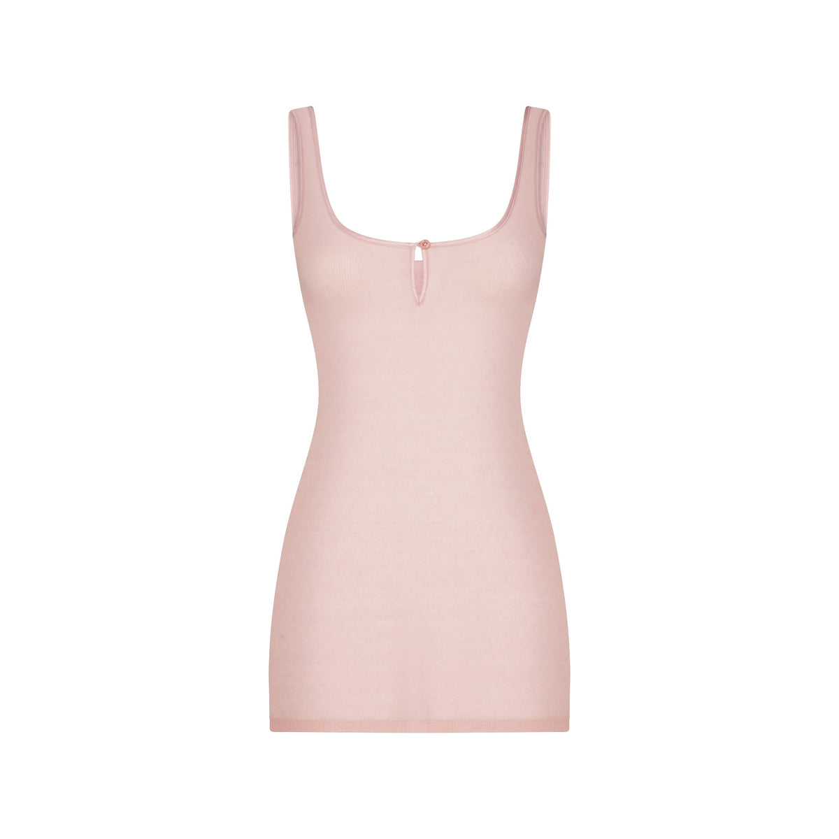 SHEER RIB MINI SLIP DRESS | MORGANITE FLAT ON A WHITE BACKGROUND | FLT