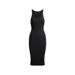 COTTON RIB TANK MIDI DRESS | SOOT FLAT ON A WHITE BACKGROUND @ | FLT