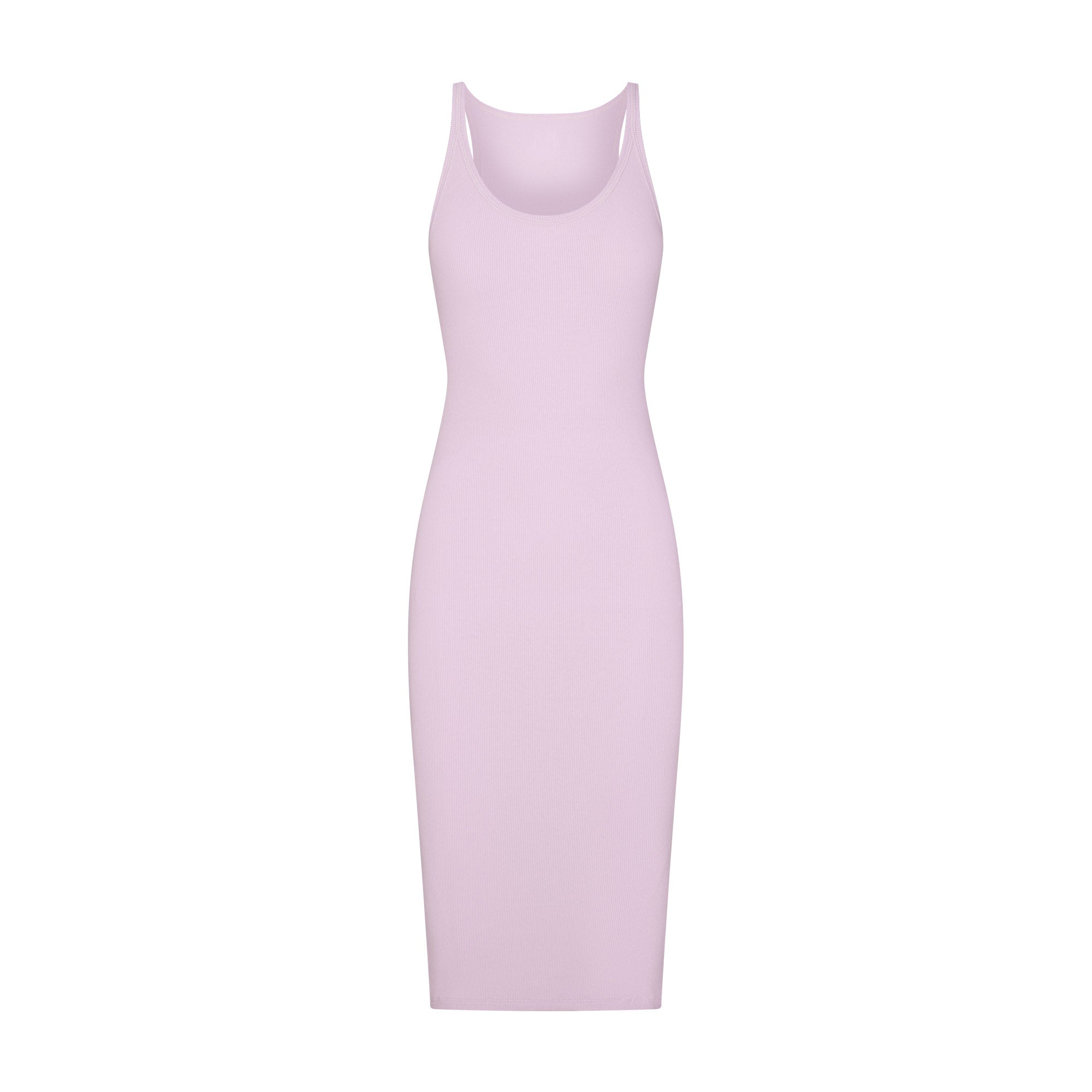 COTTON RIB TANK MIDI DRESS | SUGAR PLUM FLAT ON A WHITE BACKGROUND | FLT