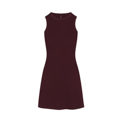 COTTON RIB TANK DRESS | CURRANT FLAT ON A WHITE BACKGROUND | FLT