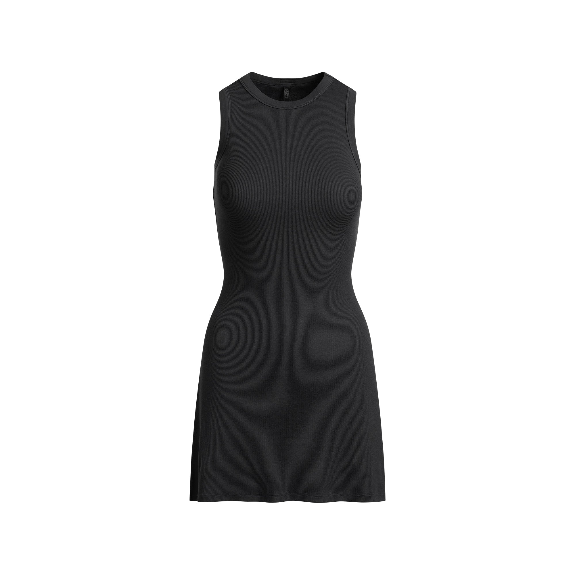 COTTON RIB TANK DRESS | SOOT FLAT ON A WHITE BACKGROUND | FLT