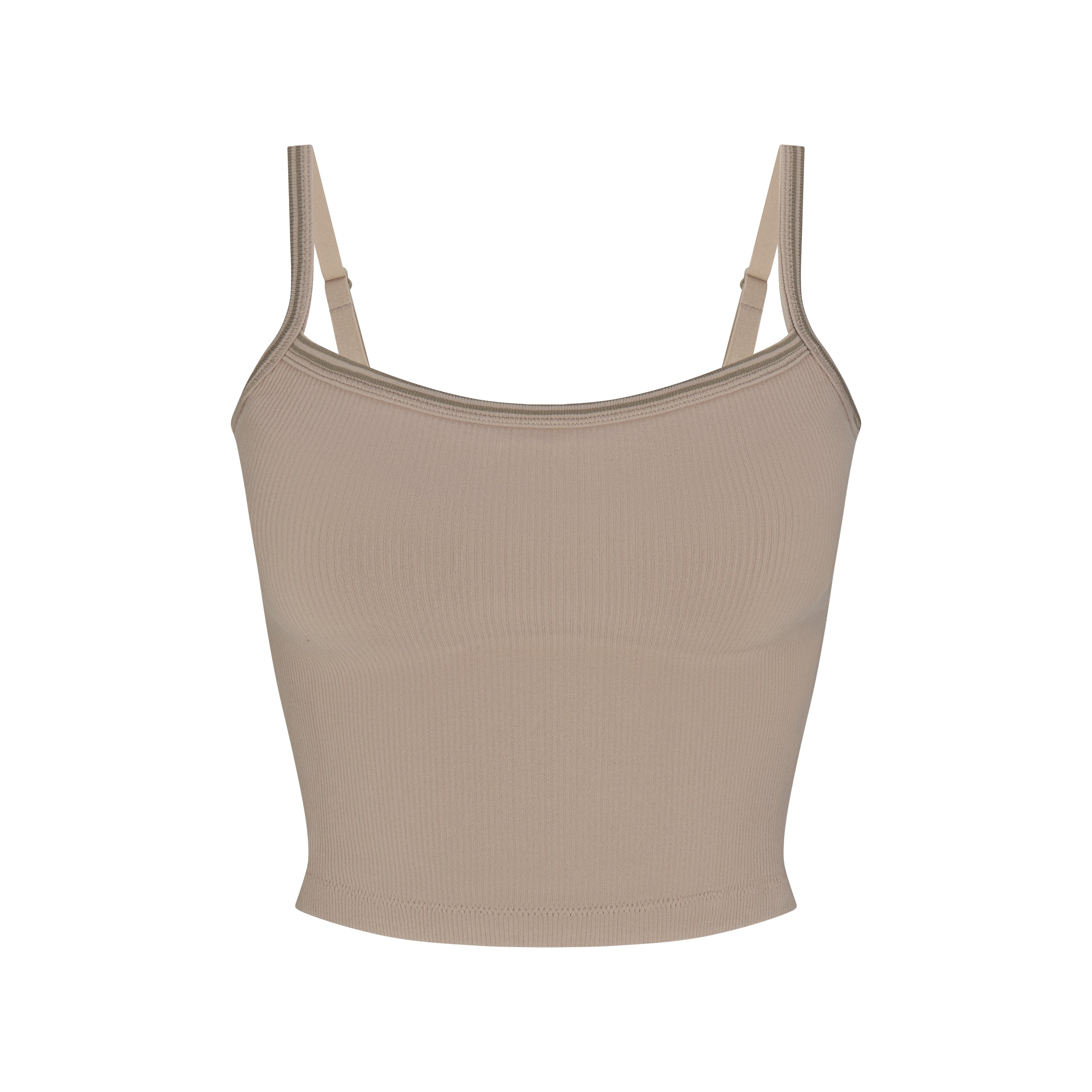 NikeSKIMS RIBBED SEAMLESS CAMI | DRIFTWOOD & LAYS FLAT ON A WHITE BACKGROUND | FLT