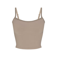 NikeSKIMS RIBBED SEAMLESS CAMI | DRIFTWOOD & LAYS FLAT ON A WHITE BACKGROUND | FLT