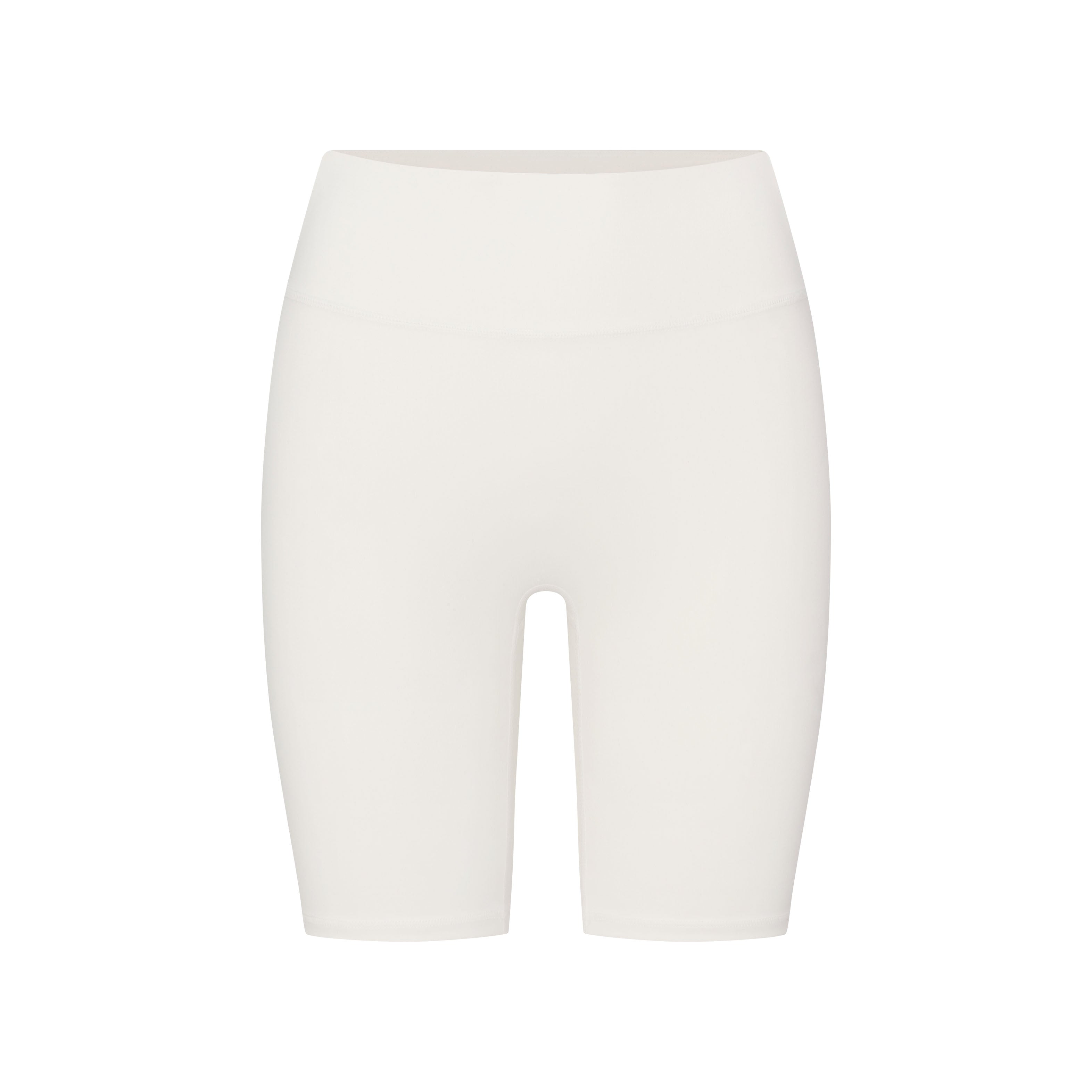 NikeSKIMS MATTE 5" BIKER SHORT | IVORY LAYS FLAT ON A WHITE BACKGROUND | FLT