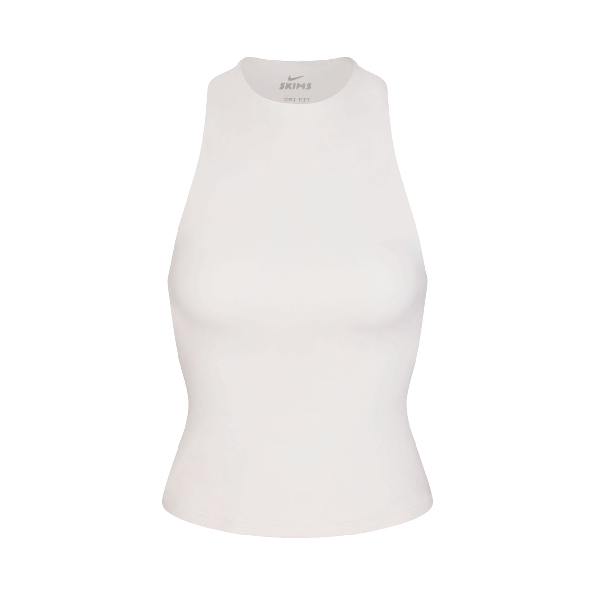 NikeSKIMS MATTE MOCK NECK RACER TANK | IVORY LAYS FLAT ON A WHITE BACKGROUND | FLT