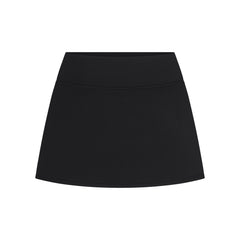 NikeSKIMS MATTE SKORT | NSKM OBSIDIAN LAYS FLAT ON A WHITE BACKGROUND | FLT