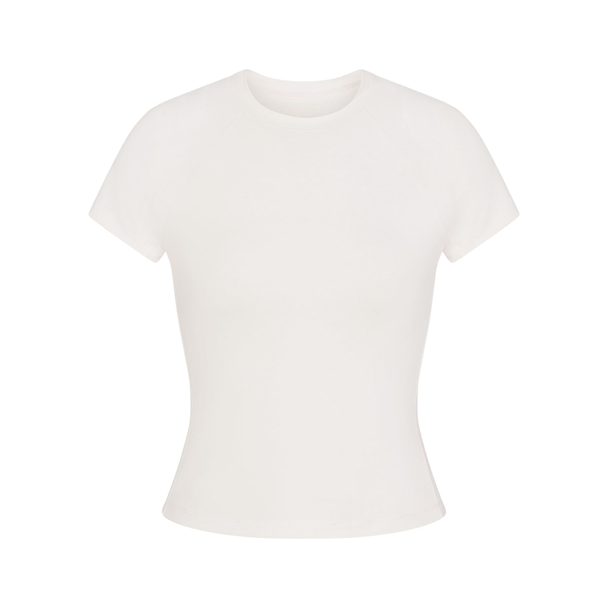 NikeSKIMS AIRY BABY TEE | IVORY LAYS FLAT ON A WHITE BACKGROUND | FLT