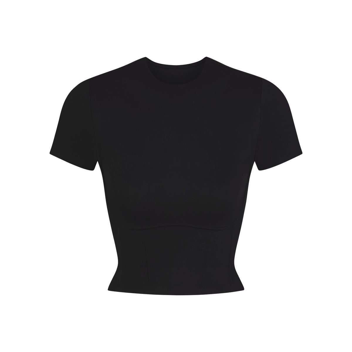NikeSKIMS MATTE CORSET CROP TOP | OBSIDIAN LAYS FLAT ON A WHITE BACKGROUND | FLT