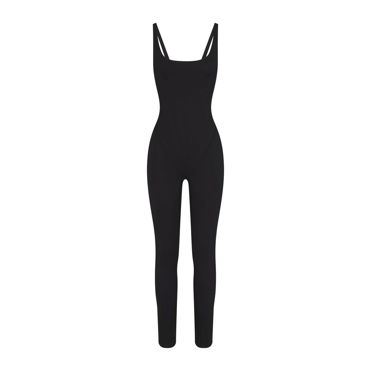 NikeSKIMS MATTE CORSET 29" ONE PIECE | OBSIDIAN LAYS FLAT ON A WHITE BACKGROUND | FLT