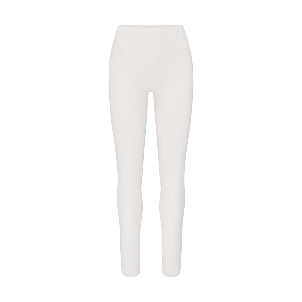 NikeSKIMS MATTE HIGH WAIST CORSET 26" LEGGING | IVORY LAYS FLAT ON A WHITE BACKGROUND | FLT