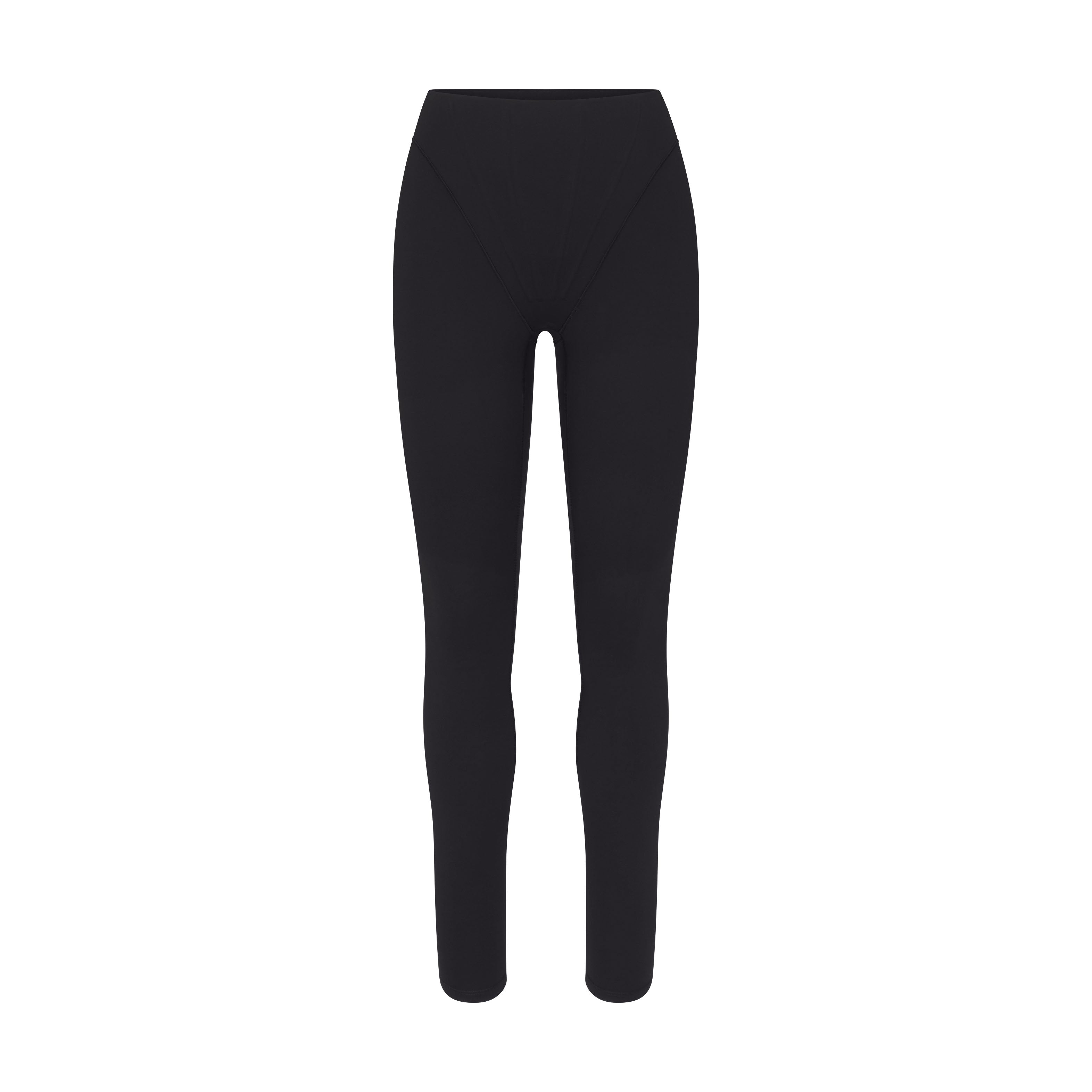 NikeSKIMS MATTE HIGH WAIST CORSET 26" LEGGING | OBSIDIAN LAYS FLAT ON A WHITE BACKGROUND | FLT