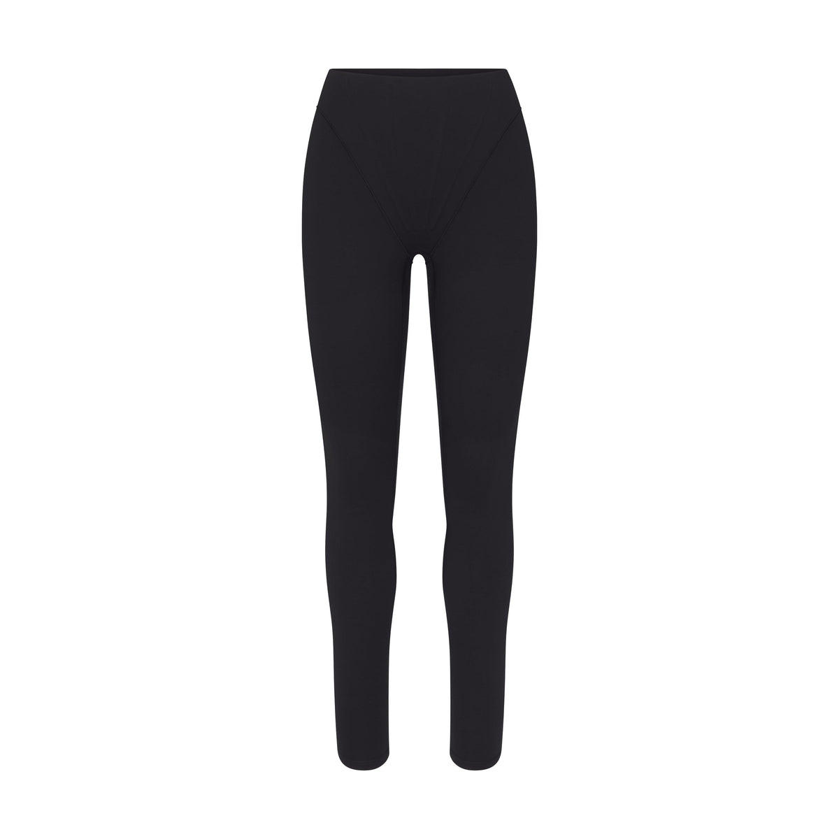 NikeSKIMS MATTE HIGH WAIST CORSET 26" LEGGING | OBSIDIAN LAYS FLAT ON A WHITE BACKGROUND | FLT