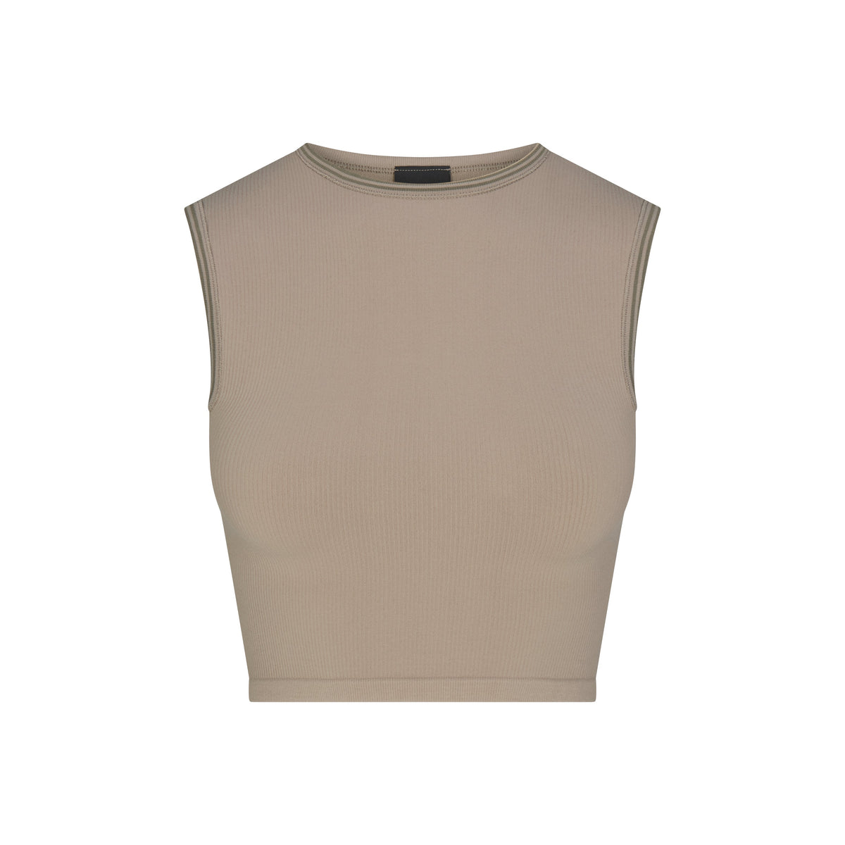 NikeSKIMS RIBBED SEAMLESS MUSCLE TANK | DRIFTWOOD & LAYS FLAT ON A WHITE BACKGROUND | FLT