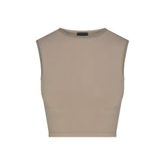 NikeSKIMS RIBBED SEAMLESS MUSCLE TANK | DRIFTWOOD & LAYS FLAT ON A WHITE BACKGROUND | FLT