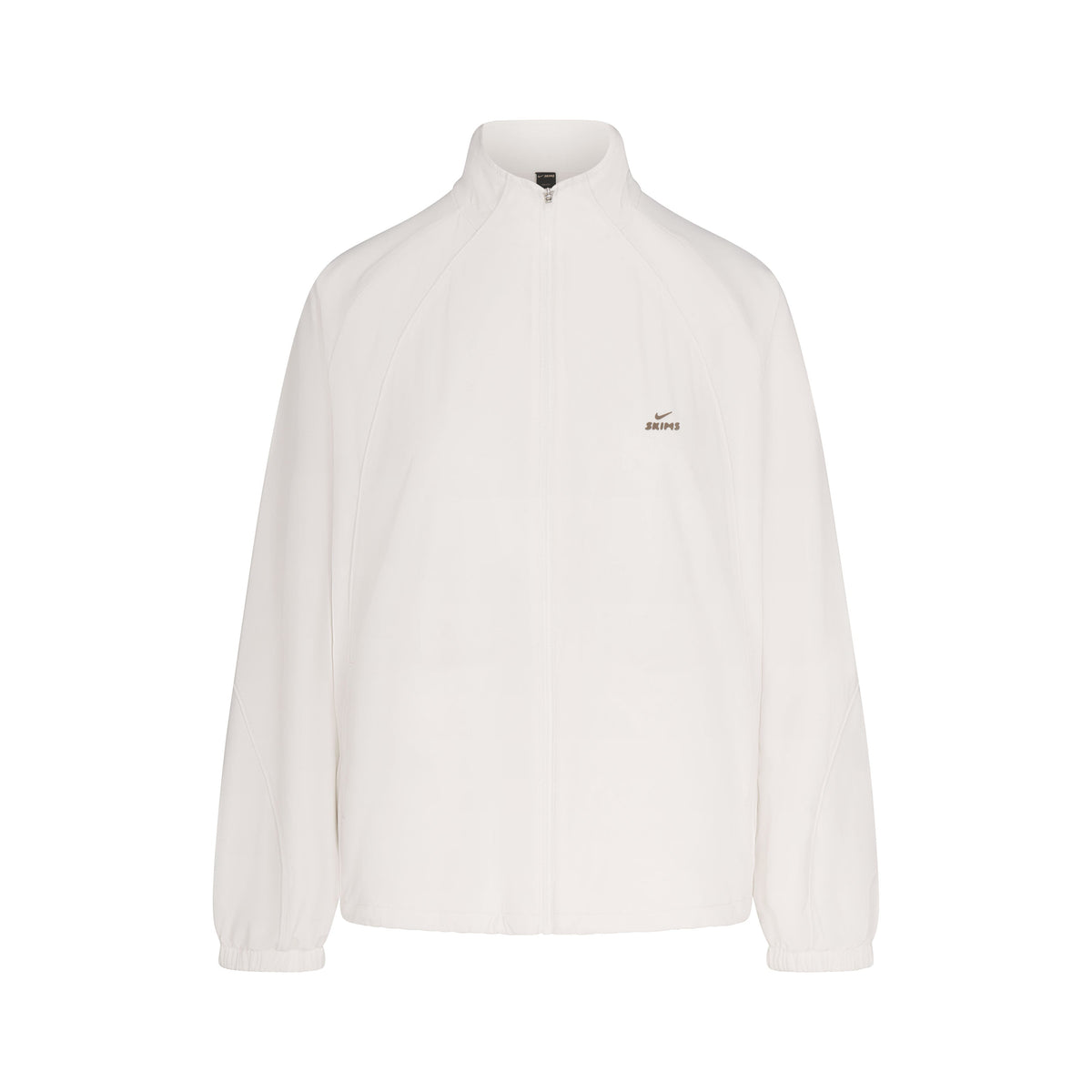 NikeSKIMS STRETCH NYLON OVERSIZED JACKET | IVORY LAYS FLAT ON A WHITE BACKGROUND | FLT