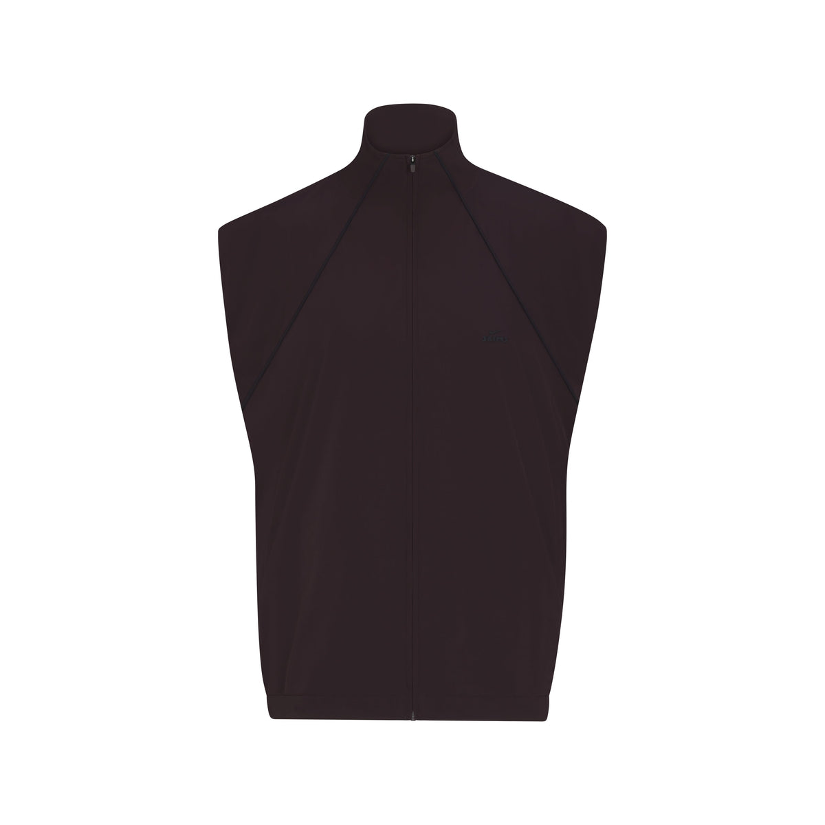NikeSKIMS STRETCH NYLON OVERSIZED VEST | DARK ROAST & LAYS FLAT ON A WHITE BACKGROUND | FLT