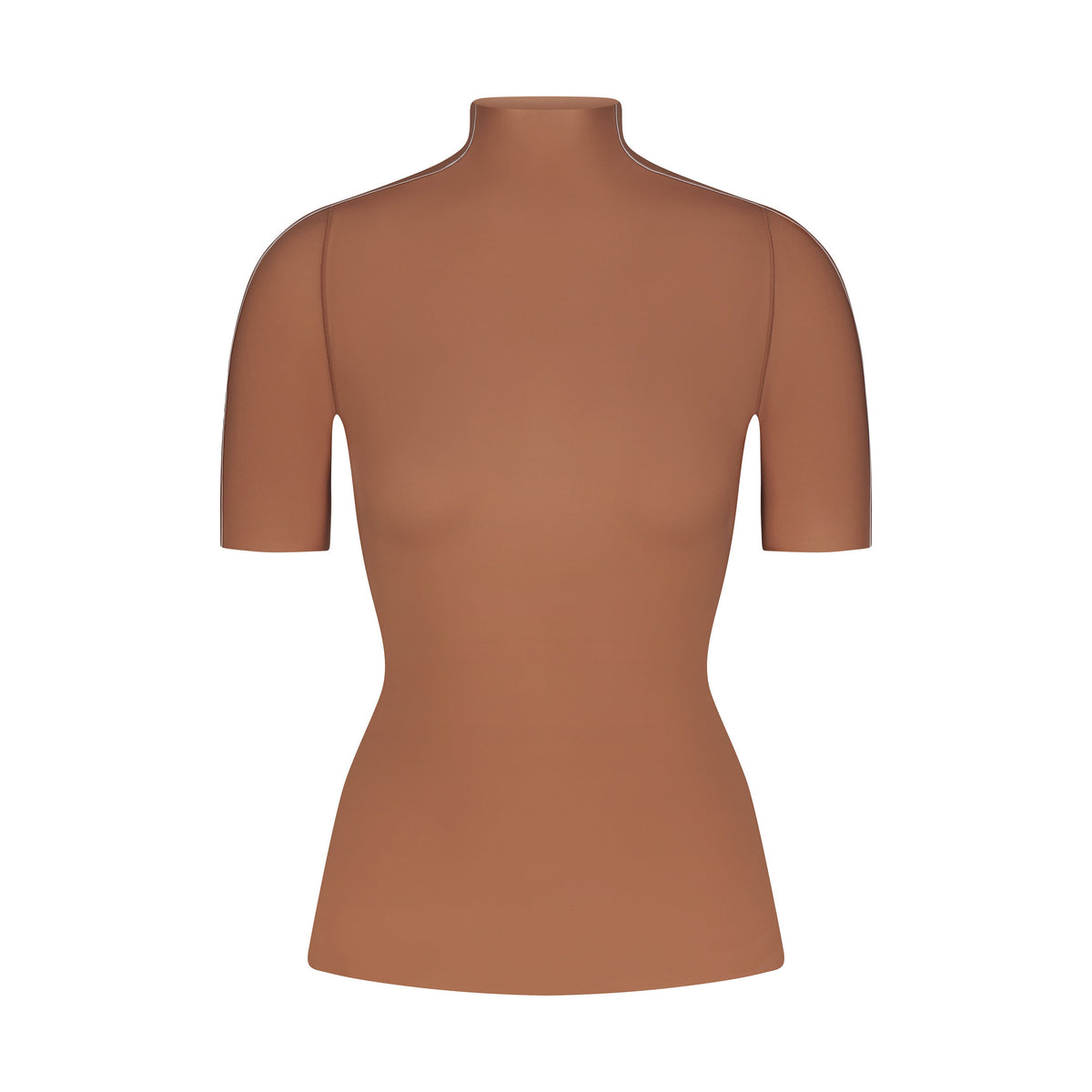 NikeSKIMS WEIGHTLESS LAYERS MOCK NECK SHORT SLEEVE T-SHIRT | CAROB BROWN