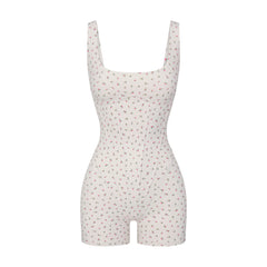 NikeSKIMS MATTE CORSET 2" ONE PIECE | DITSY FLORAL PRINT LAYS FLAT ON A WHITE BACKGROUND | FLT