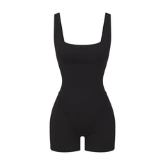 NikeSKIMS MATTE CORSET 2" ONE PIECE | OBSIDIAN LAYS FLAT ON A WHITE BACKGROUND | FLT