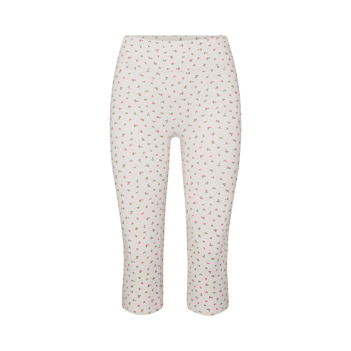 NikeSKIMS MATTE CROP 17" LEGGING | DITSY FLORAL PRINT LAYS FLAT ON A WHITE BACKGROUND | FLT