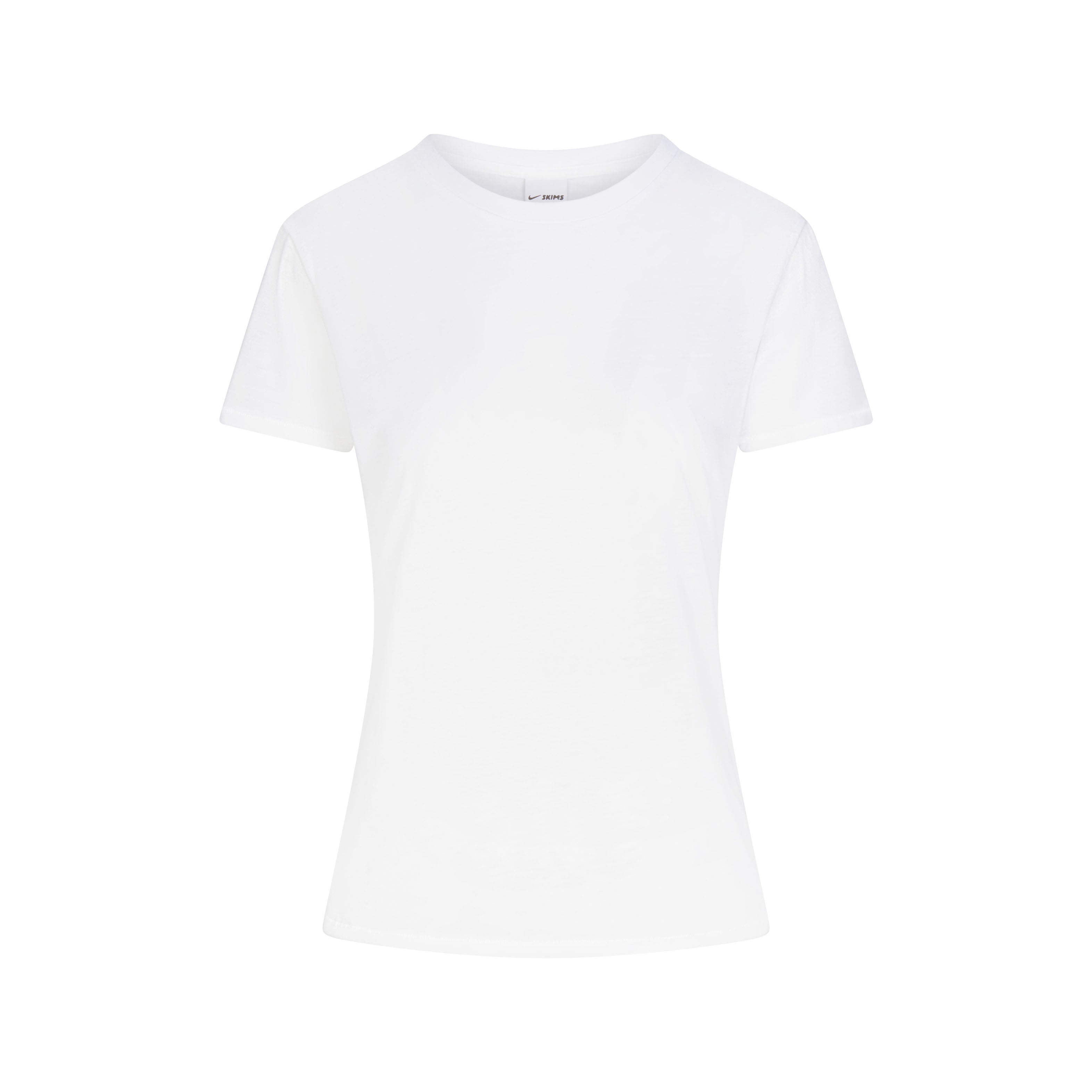 NikeSKIMS PERFORMANCE COTTON BLEND SHORT SLEEVE TOP | SNOW & LAYS FLAT ON A WHITE BACKGROUND | FLT