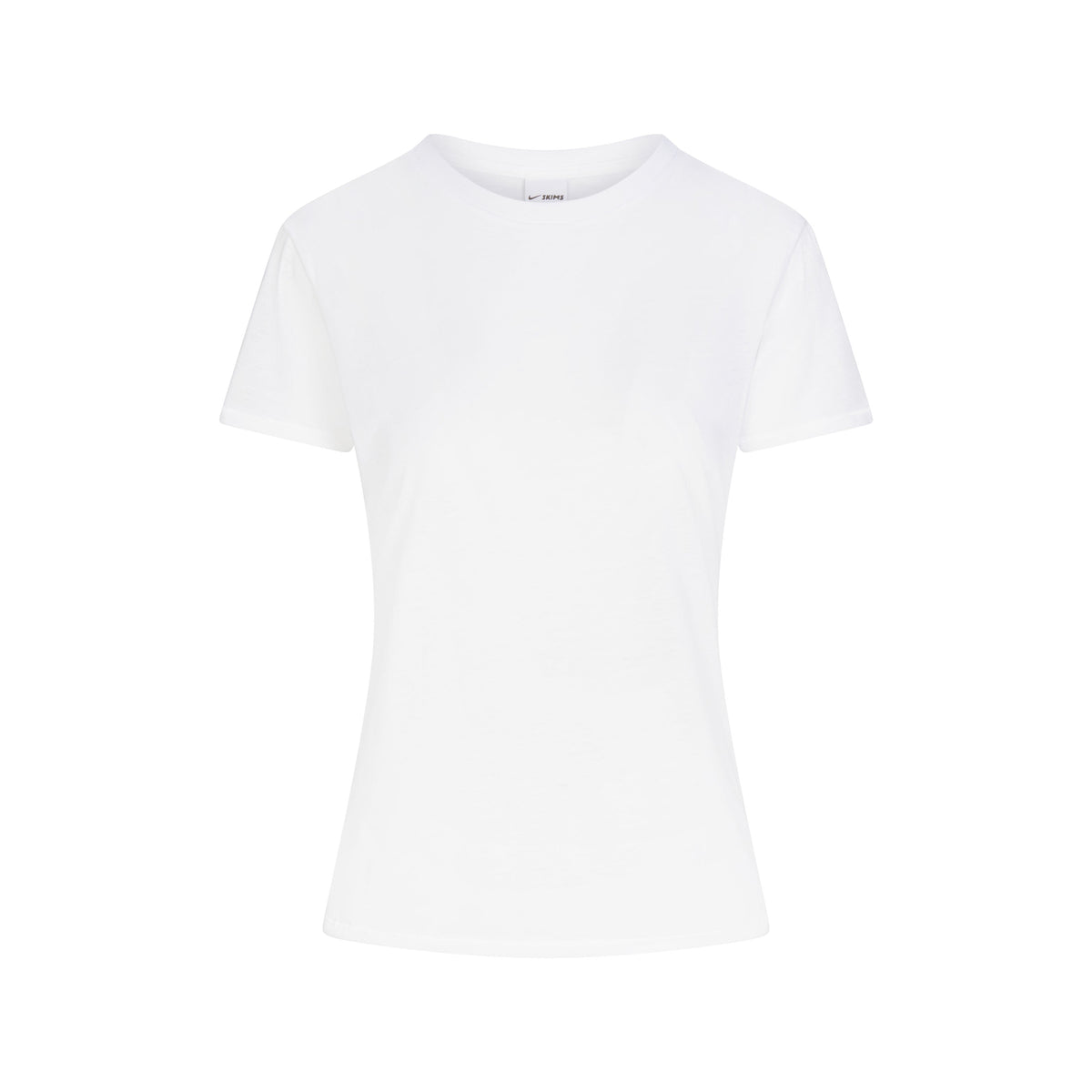 NikeSKIMS PERFORMANCE COTTON BLEND SHORT SLEEVE TOP | SNOW & LAYS FLAT ON A WHITE BACKGROUND | FLT