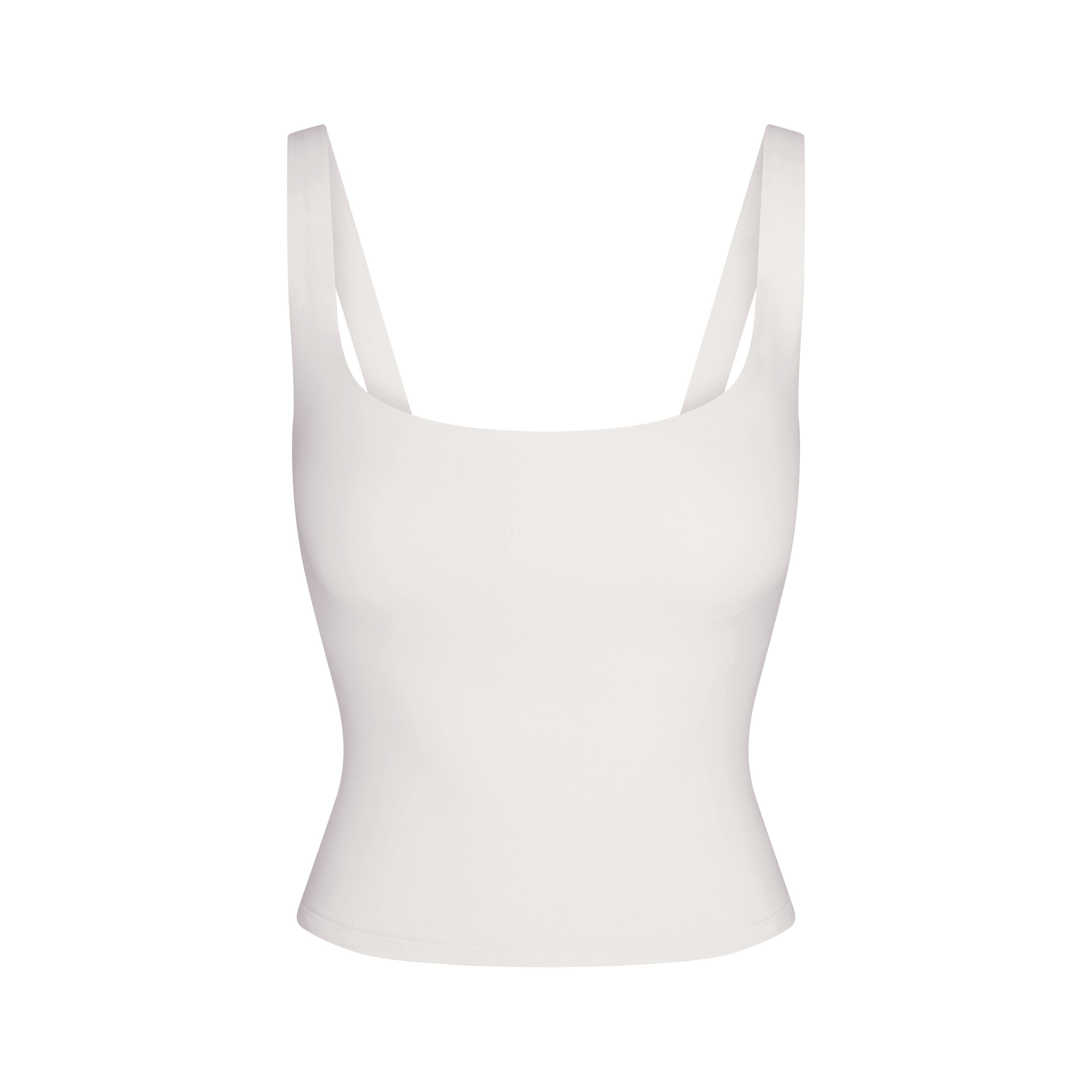NikeSKIMS MATTE SQUARE NECK TANK | IVORY LAYS FLAT ON A WHITE BACKGROUND | FLT