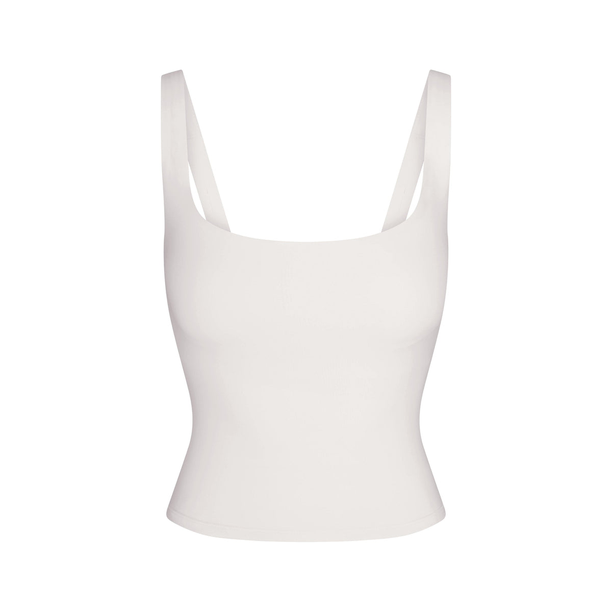 NikeSKIMS MATTE SQUARE NECK TANK | IVORY LAYS FLAT ON A WHITE BACKGROUND | FLT