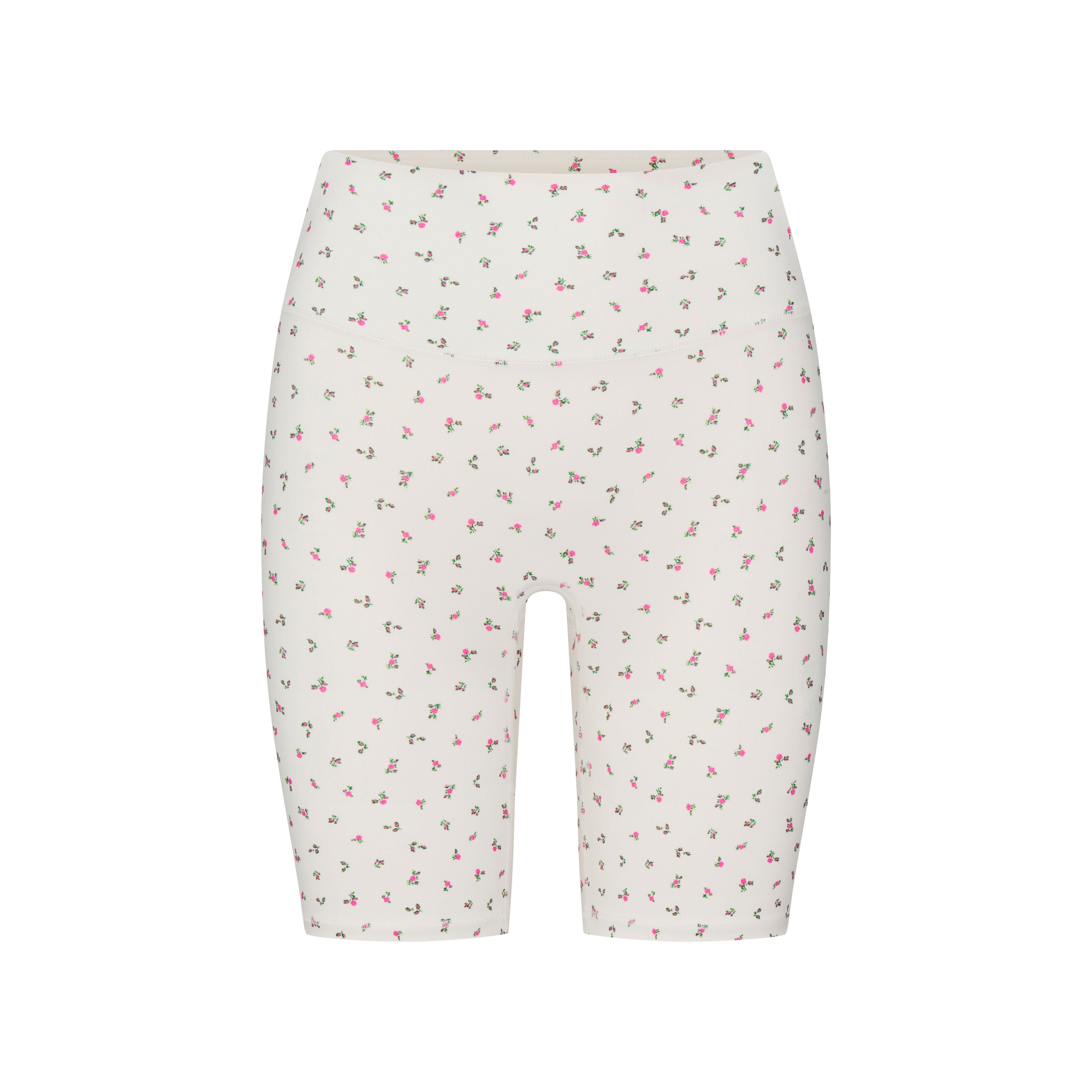 NikeSKIMS MATTE 5" BIKER SHORT | DITSY FLORAL PRINT LAYS FLAT ON A WHITE BACKGROUND | FLT