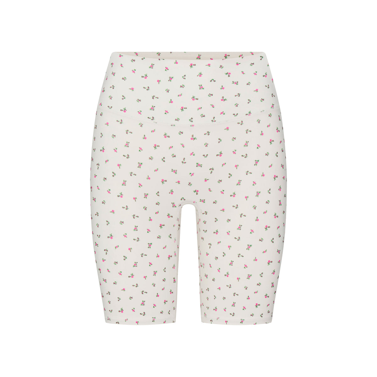 NikeSKIMS MATTE 5" BIKER SHORT | DITSY FLORAL PRINT LAYS FLAT ON A WHITE BACKGROUND | FLT