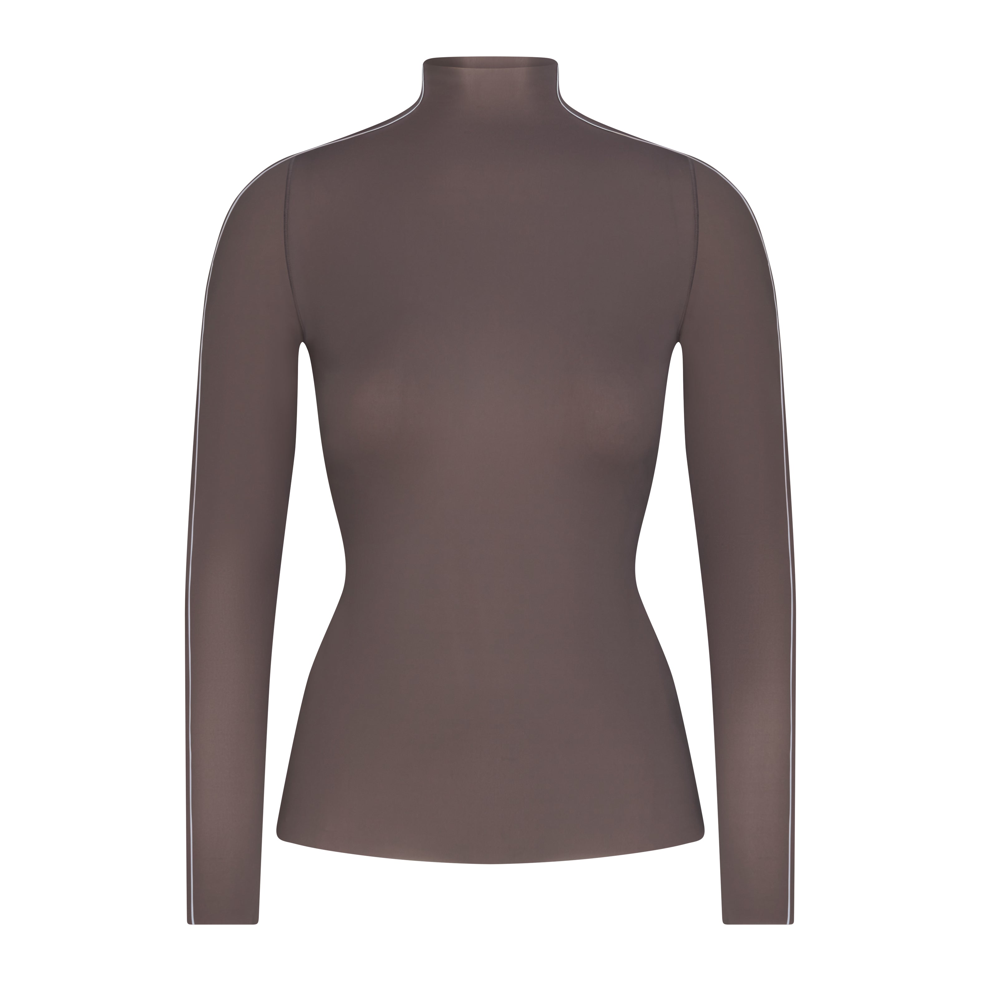 NikeSKIMS WEIGHTLESS LAYERS MOCK NECK LONG SLEEVE TOP | BOULDER & LAYS FLAT ON A WHITE BACKGROUND | FLT