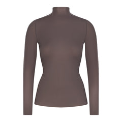 NikeSKIMS WEIGHTLESS LAYERS MOCK NECK LONG SLEEVE TOP | BOULDER & LAYS FLAT ON A WHITE BACKGROUND | FLT