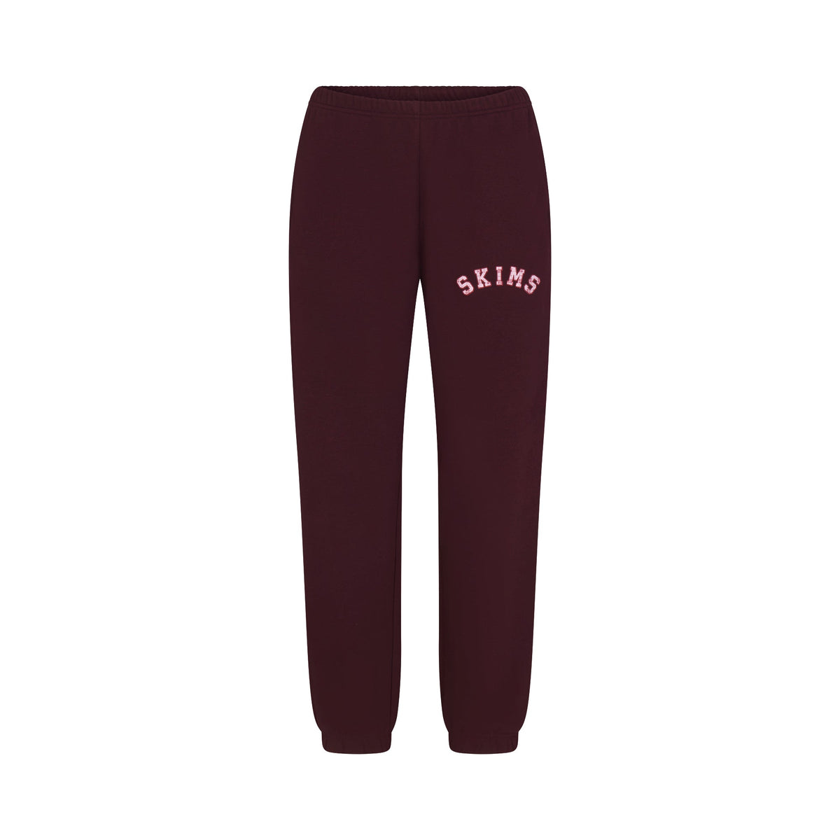 COTTON FLEECE CLASSIC JOGGER | CURRANT ARCHED SKIMS PLAID & LAYS FLAT ON A WHITE BACKGROUND | FLT