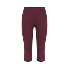 NikeSKIMS MATTE CROP 17" LEGGING | CURRANT FLAT ON A WHITE BACKGROUND | FLT