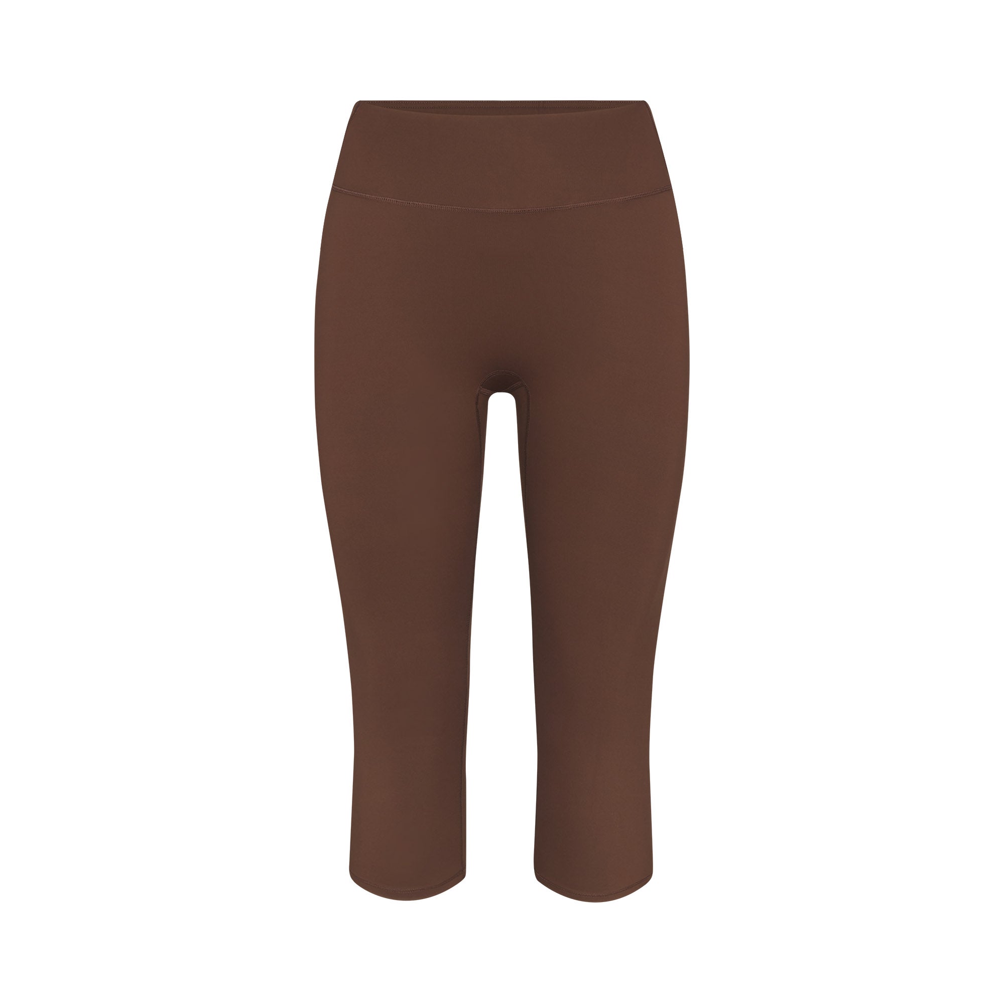 NikeSKIMS MATTE CROP 17" LEGGING | DARK SEPIA FLAT ON A WHITE BACKGROUND | FLT