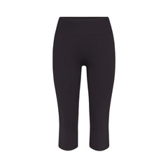 NikeSKIMS MATTE CROP 17" LEGGING | OBSIDIAN FLAT ON A WHITE BACKGROUND | FLT
