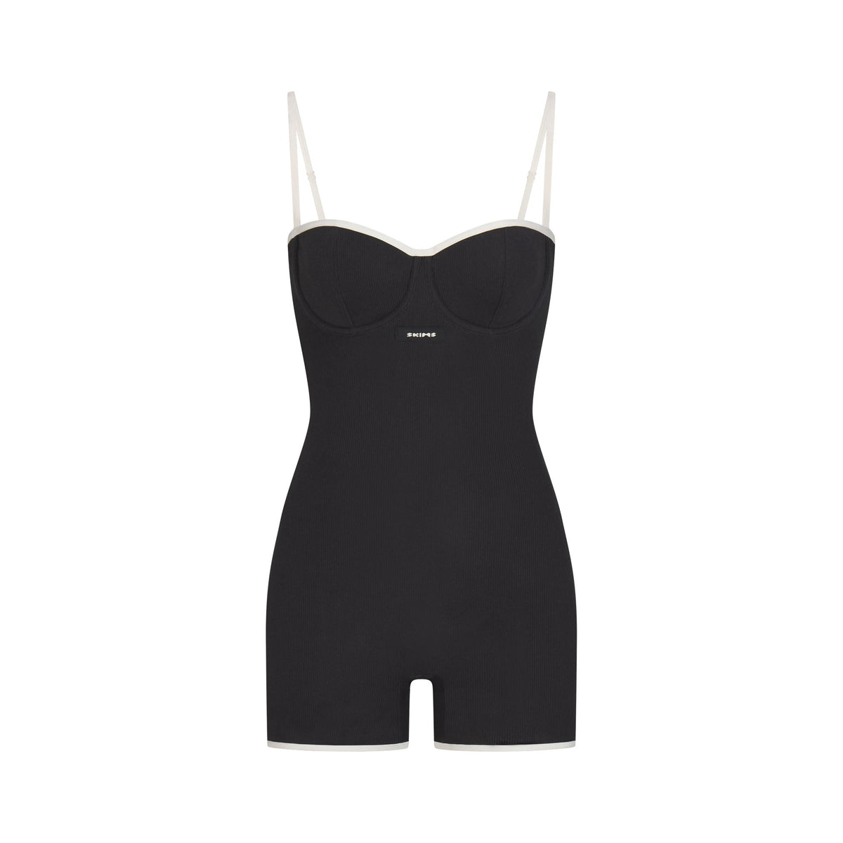 COTTON RIB ONESIE  | SOOT CONTRAST FLAT ON A WHITE BACKGROUND | FLT