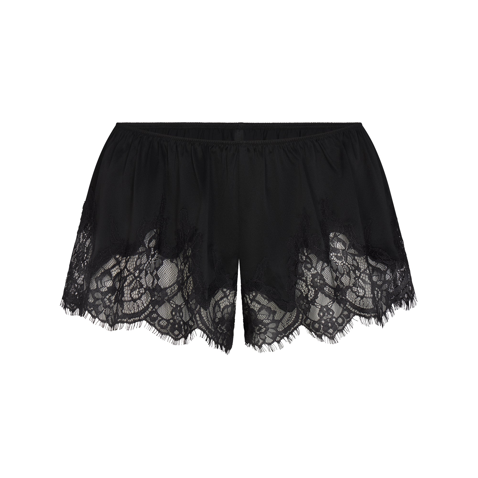 SILK LACE SHORT | ONYX FLAT ON A WHITE BACKGROUND | FLT