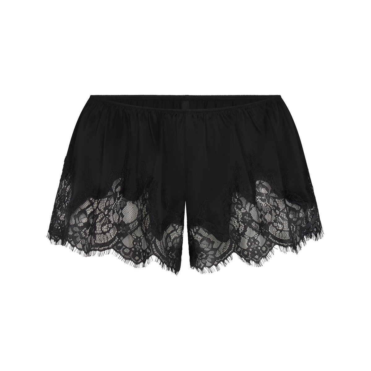 SILK LACE SHORT | ONYX FLAT ON A WHITE BACKGROUND | FLT