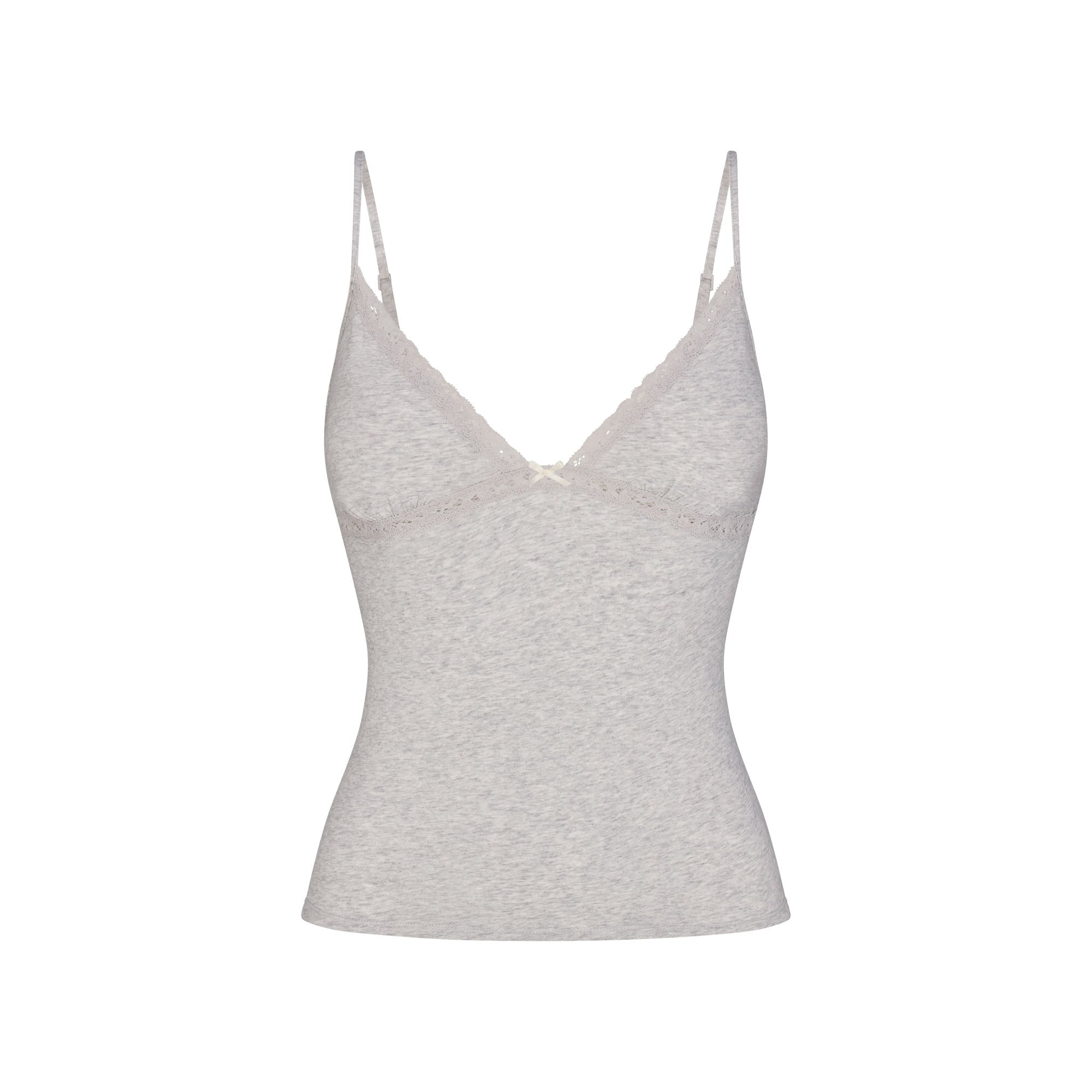 LIGHTWEIGHT COTTON LACE CAMI AND BOY SHORT SET | LIGHT HEATHER GREY FLT @ | FOCUS: 0.0, 1.0, 0.9