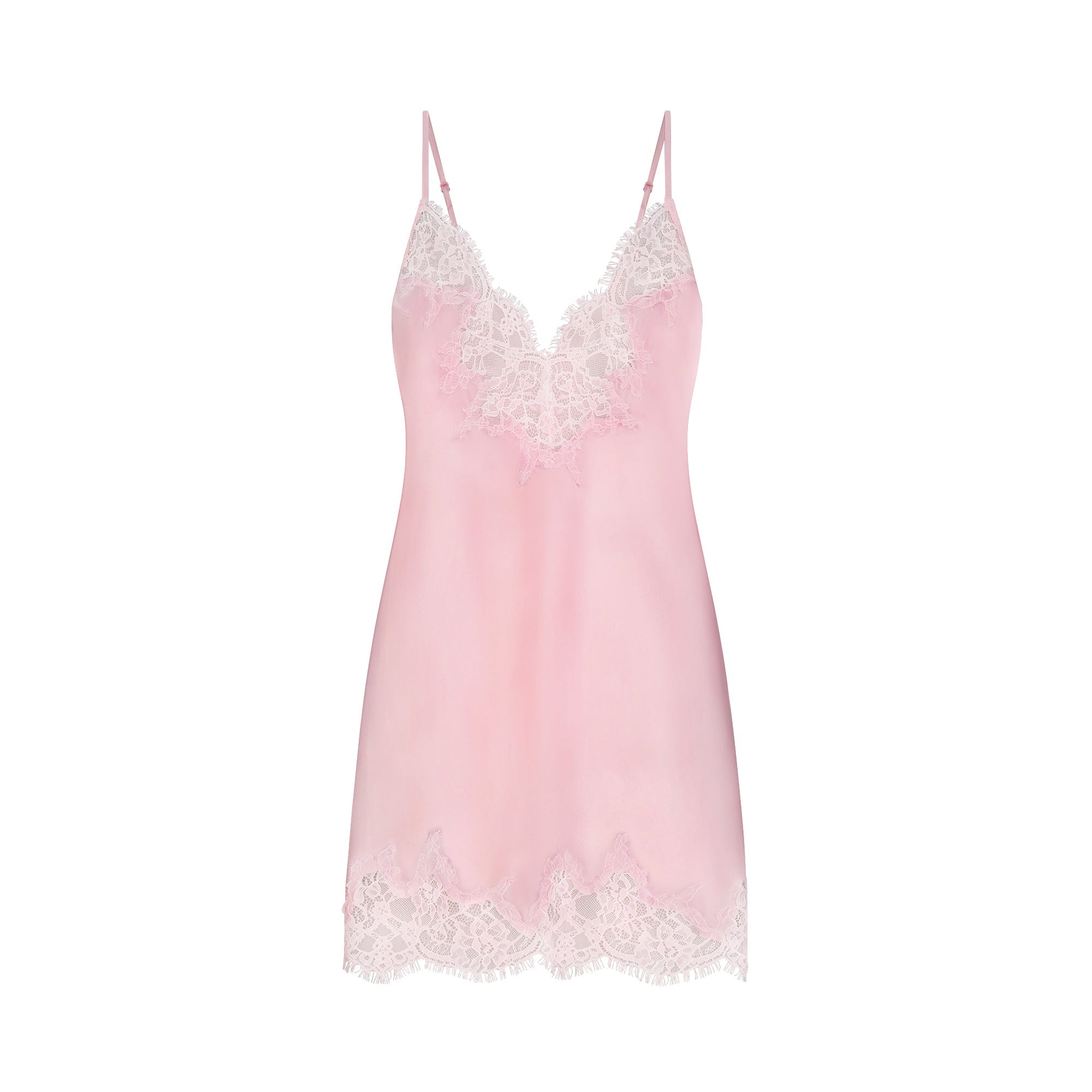 SILK LACE MINI SLIP DRESS | PEONY TONAL FLAT ON A WHITE BACKGROUND | FLT