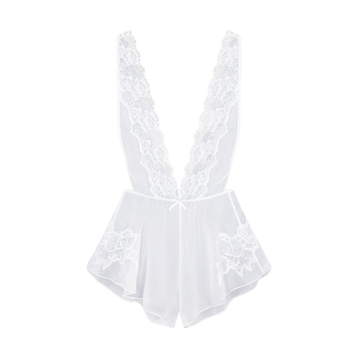 SKIMS ROMANCE TEDDY | IVORY FLAT ON A WHITE BACKGROUND | FLT