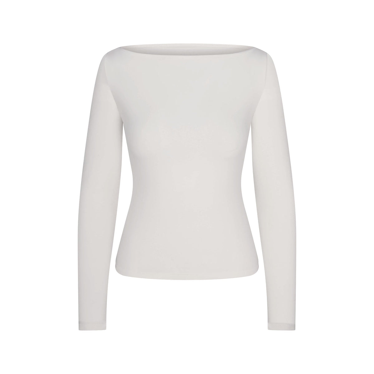 COTTON JERSEY LONG SLEEVE BOATNECK TOP | MARBLEFLAT ON A WHITE BACKGROUND | FLT