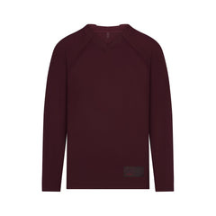 NikeSKIMS AIRY V-NECK OVERSIZED LONG SLEEVE TOP | CURRANT FLAT ON A WHITE BACKGROUND | FLT