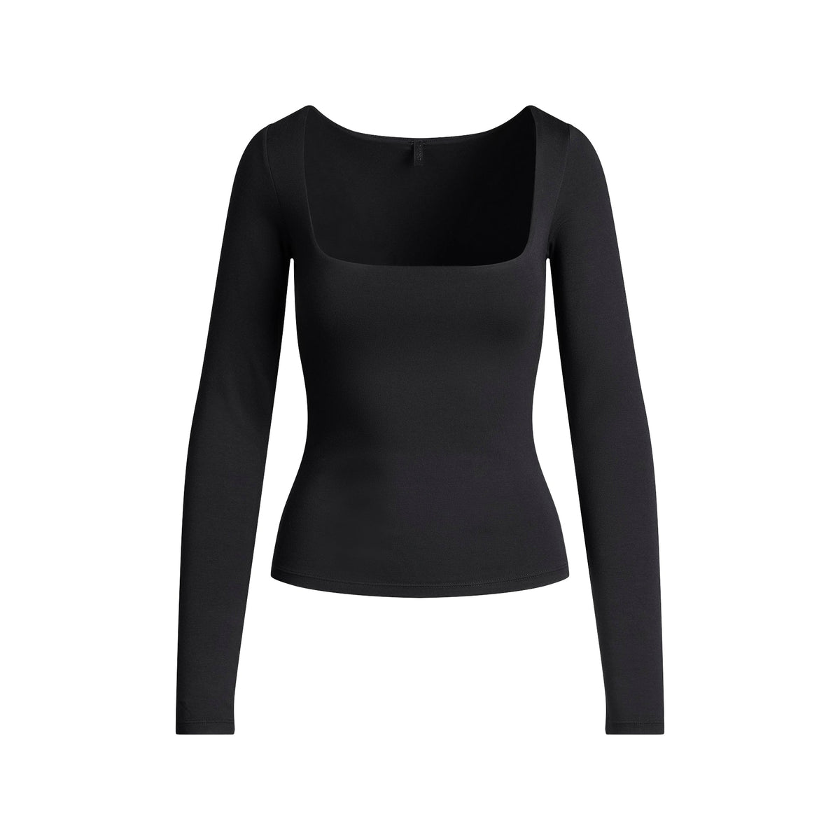SMOOTH LAYERS SQUARE NECK TOP | OBSIDIAN FLAT ON A WHITE BACKGROUND | FLT