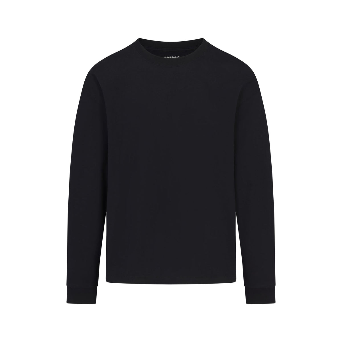HEAVYWEIGHT COTTON MENS RELAXED LONG SLEEVE T-SHIRT | OBSIDIAN FLAT ON A WHITE BACKGROUND | FLT