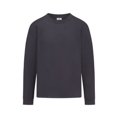 HEAVYWEIGHT COTTON MENS RELAXED LONG SLEEVE T-SHIRT | RAVEN FLAT ON A WHITE BACKGROUND | FLT