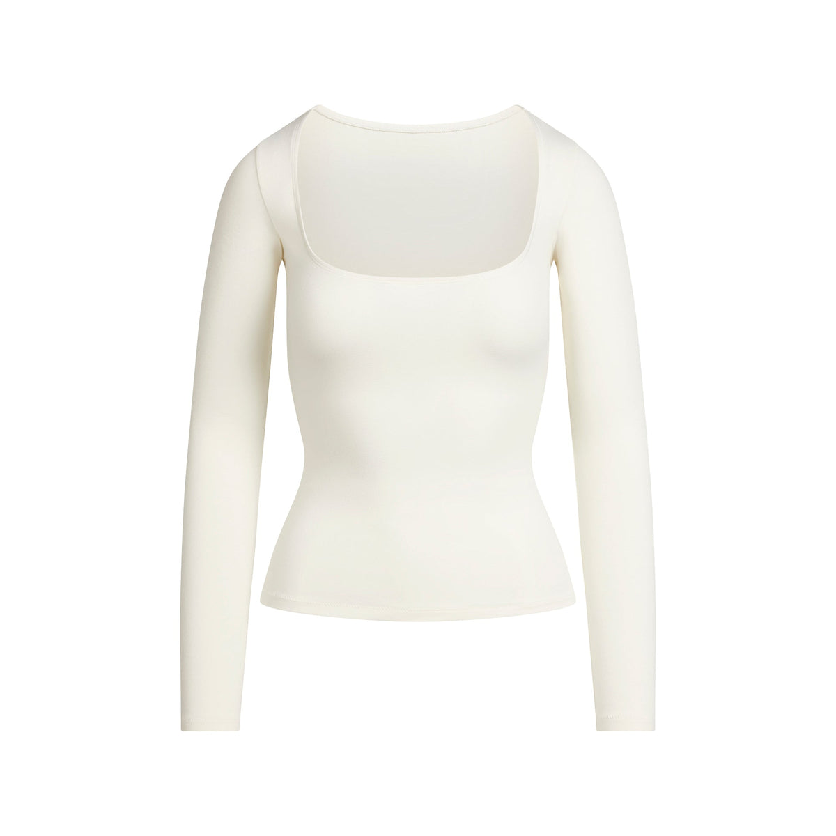 COTTON JERSEY SCOOP NECK LONG SLEEVE TOP | MARBLE FLAT ON A WHITE BACKGROUND | FLT