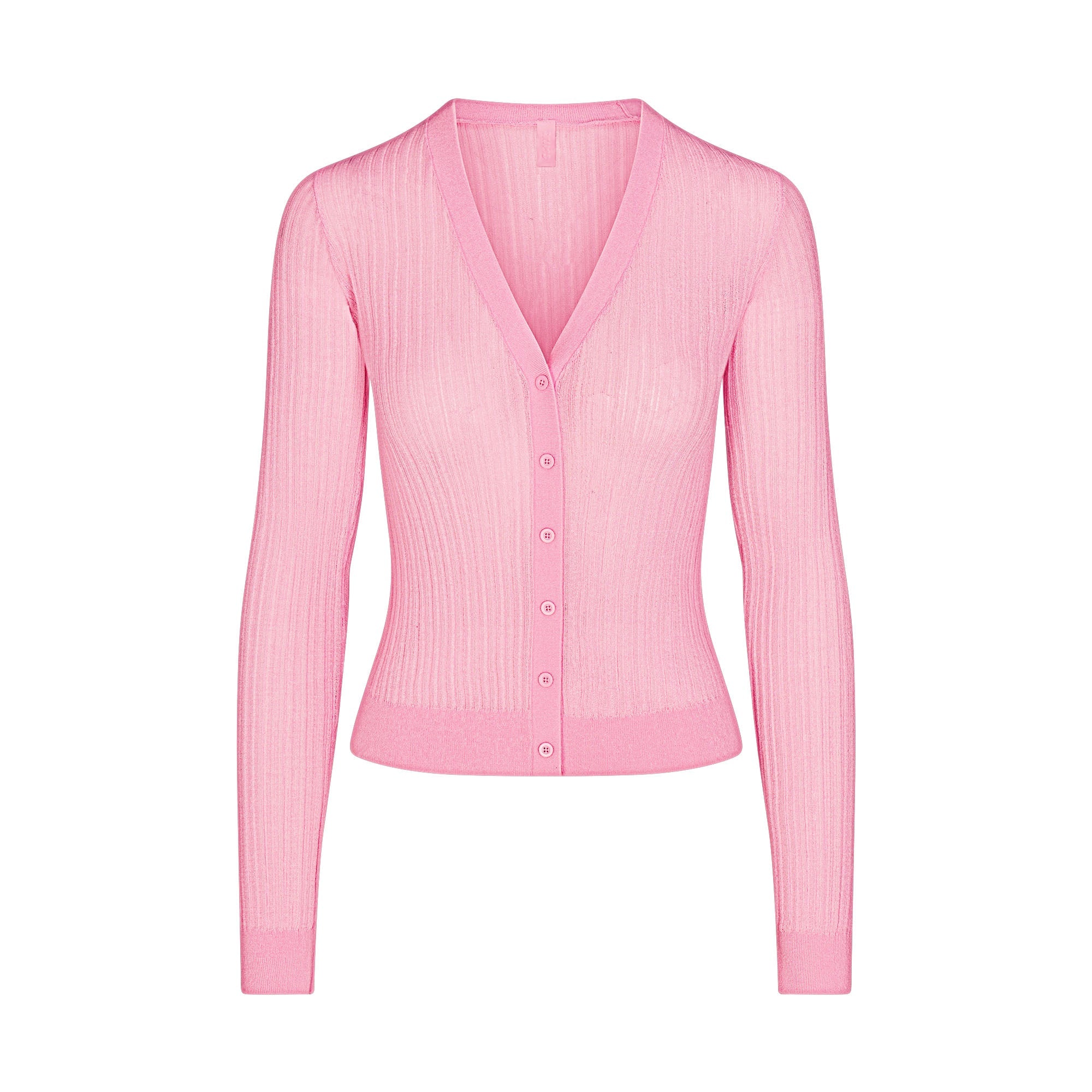 SHEER KNIT CARDIGAN | PEONY FLAT ON A WHITE BACKGROUND | FLT